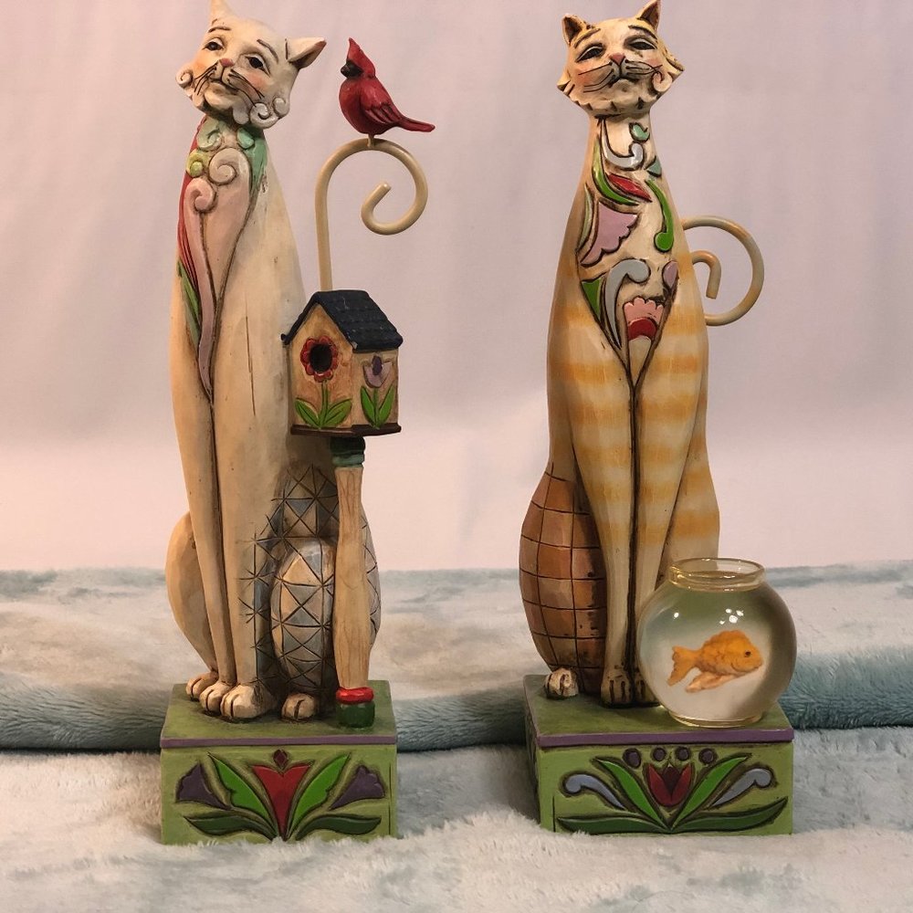 Jim Shore 2 Cats figurines (set)
